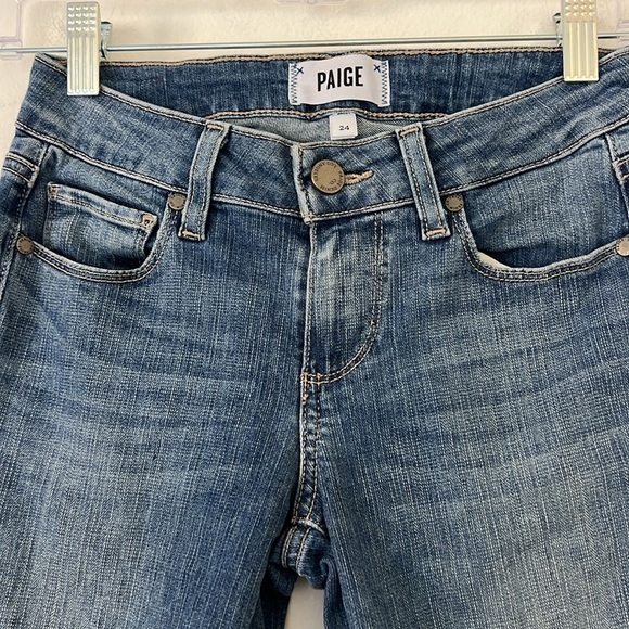 Paige Women’s Verdugo Ankle Vivian Destructed Cropped Blue Skinny Jeans Size 24 - Picture 4 of 8